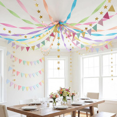14 Pcs Pastel Party Decorations Set for Fancy Birthday Party | 492Ft Colorful Cr