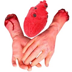 2X Realistic Severed Bloody Rubber Hand Fake Hand Prop Halloween Decor Bloody