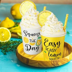 2 Pcs Lemon Tiered Tray Table Decor Faux Whipped Cream Cups Lemon Centerpiece…