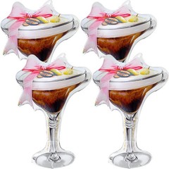 4 Pcs 40 x 34 Inch Giant Espresso Martini Balloon Cocktail Foil Balloons A Ti…