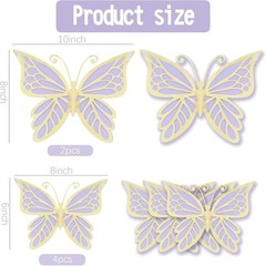 Purple Balloon Garland Kit With Butterfly Dark And Gold Arch Lavender Light D…