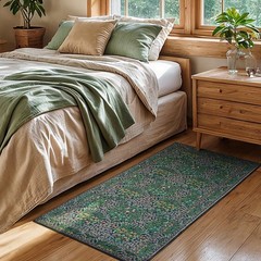 Lessymo 2×4 Small Runners for Kitchen, Washable 2’x4′ (Runner), Forest Green