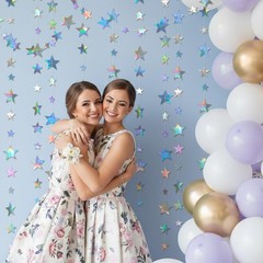 Iridescent Star Garland 156ft – Holographic Streamer Banner for Space Birthday P