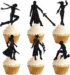 Dessert Cupcake Topper Game Player Cosplay Play Gaming Sports Party Theme Decor