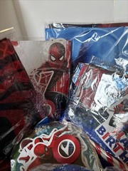 Spiderman Party Set, 10 People, Decor, Tableware, Favors, Cake Decor Open Box