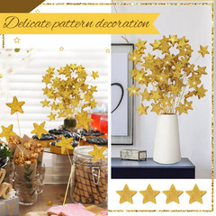 24 Pcs Glitter Star Picks 13.8» Sparkly Star Stem Picks Decoration Foam Vase St