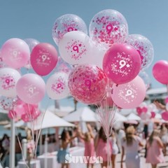 th Anniversary Balloons 38PCS 12Inch Latex Number Printed Balloons 1 9 Pink