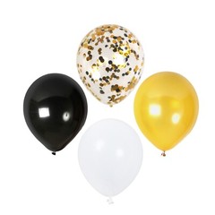 12 Inch Gold Black White Confetti Balloons 42 Pack White Gold Black Balloons