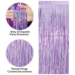 2 Pack Fringe Curtains Backdrops, Foil Fringe Curtains, Door Streamers for We…