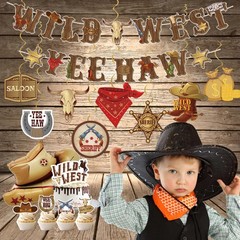 Western Party Decorations – 120PCS cowboy party decorations, Swirls Wild West…