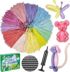 260Balloons with Pump, Long Latex Twisting Balloons animal kit, 100pcs