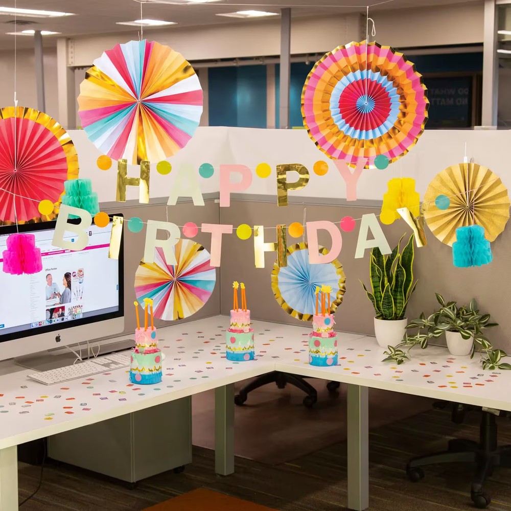 Happy Birthday Cake Desk Decorating Kit – 12 Pc.