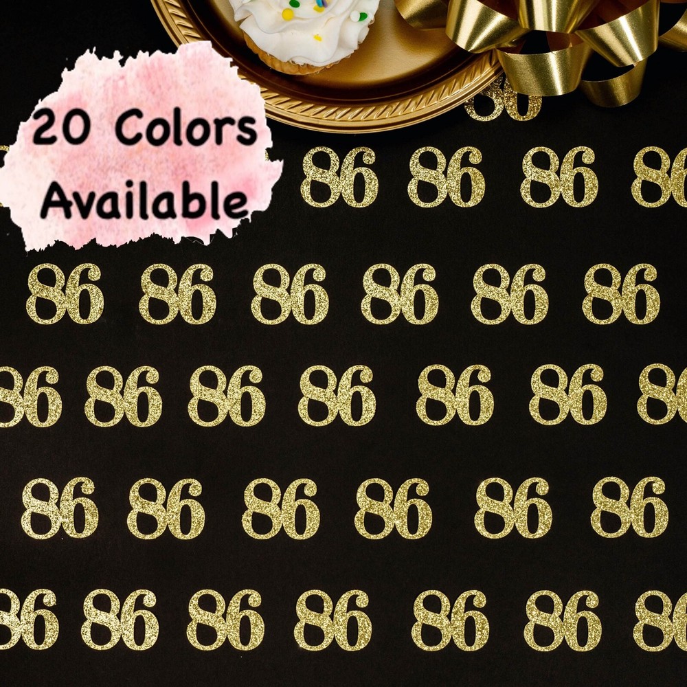 86th Birthday Decorations Glitter Confetti Age Number Party Favors (SET of 50)