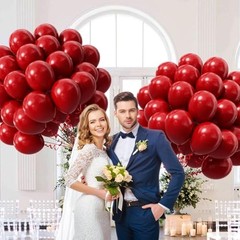 Balloons 12 inch, Red Latex Balloon 50pcs Party Balloons for Bridal Dark Red