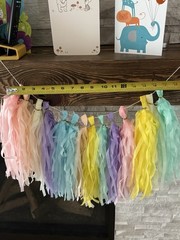 Pastel Rainbow Tissue Paper Tassel Garland for Party, Birthday, Wedding, Shower