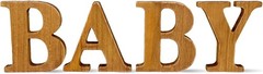 Small Wood Baby Letters for Rustic Baby Shower Decorations Gender Neutral Bab…
