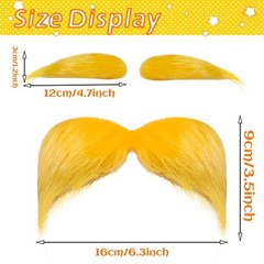 2 Sets Yellow Mustache and Eyebrows,Halloween Self Adhesive Faux…
