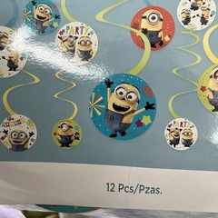 Despicable Me Minions Swirl Decorations 12 Pcs Value Pack Party Supply New