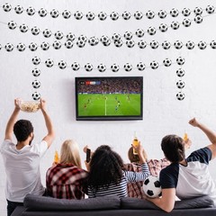 4 Pack Soccer Ball Garland, 2.36 Inches Football Paper Cutout Hanging Garland…
