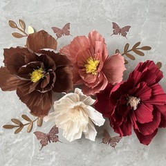 Tissue Paper Flowers Decorations for Wall, Handcrafted Large 3D Paper Artific…