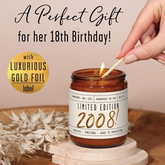 Elegant 18th Birthday Candle Gift – 9oz Soy Wax with Sparkling Berries Scent