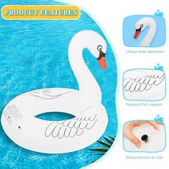 Swan Inflatable Pool Floats, Large Pool Float Water Floaties for Adults, 42In…