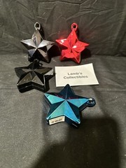 Star Shaped Balloon Weights 5.5oz ea lot of 4 – 2 Black, One Red, One Blue Party