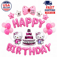 Hello Kitty Birthday Party Decorations Set Balloons Banner Cake Toppers Supplies