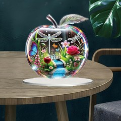 2D Colorful Apples Decoration Flat Tabletop Ornament for Office Desk Shelf
