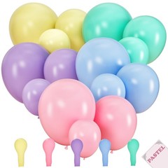 100 Pastel Balloons Assorted Colors & Size – Rainbow Party Decorations – Maca…