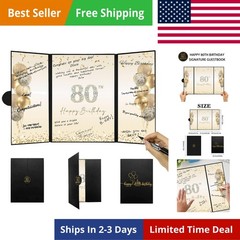 Black Gold 80th Birthday Party Decorations, Happy 80th Birthday Alternative S…