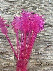 20 Pink Pineapple Swizzle Sticks 9.5″ tall Great 4 Adult Beverages Cocktail Tiki