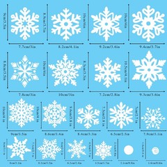 171 pcs Snowflake Window Clings 9 Sheets Christmas 11.81*7.87*0.08, White