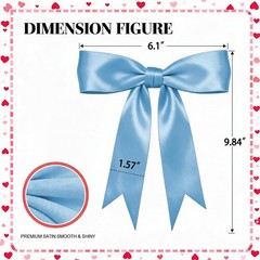 1 String Blue Bow Garland Banner, Pre-Strung Ribbon Bows Decorations for