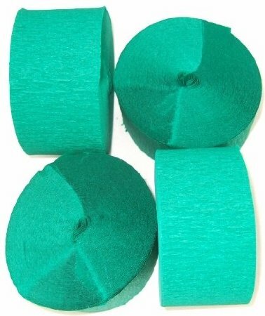 Clikkabox – 4 Dark Green Large Crepe paper EACH streamer 26m x 45mm by clikkabox