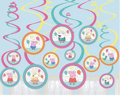 Peppa Pig Confetti Party Swirl Decorations ~ Peppa Pig Party Spiral Decorations