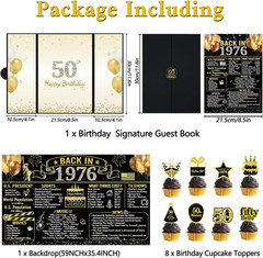 50Th Birthday Decorations for Men Women, 32PCS Back in 1976 Birthday Party Suppl
