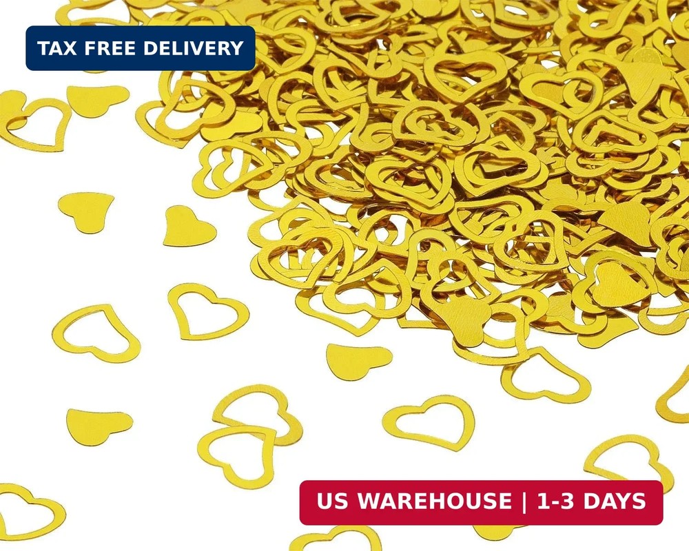ONLYKXY 1200Pcs Love Heart Shaped Confetti, Table Wedding Decoration, Glitter Co