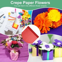 10Pack 3.3ft x 20 Inch/100 x 50cm Red Soft Wide Crepe Paper Streamer Sheet