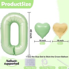 40 inch Sage Green 37th Birthday Decorations Olive Green 37 Balloon Number fo…