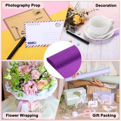 Crepe Paper Roll 8.2ft Long 98 Inch Wide for Decoration, Violet