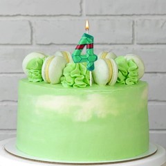 Turtle Shell Birthday Candle, Cartoon Themed Cupcake M, Multicolor