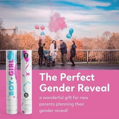 Biodegradable Gender Reveal Powder Cannon Poppers – 2 Pink Pack for Baby Showers