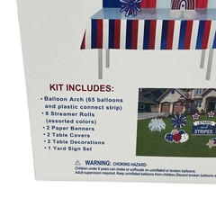 Stars & Stripes Patriotic Party Decorating Yard Sign Kit Balloon Arch Streamers
