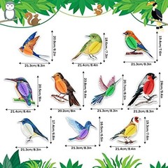 10 Pcs Bird Party Decorations Tropical Bird Honeycomb Paper Cutouts Jungle Rainf