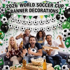 Soccer Theme Birthday Party Decorations with 24 Count Banners for All Occasions