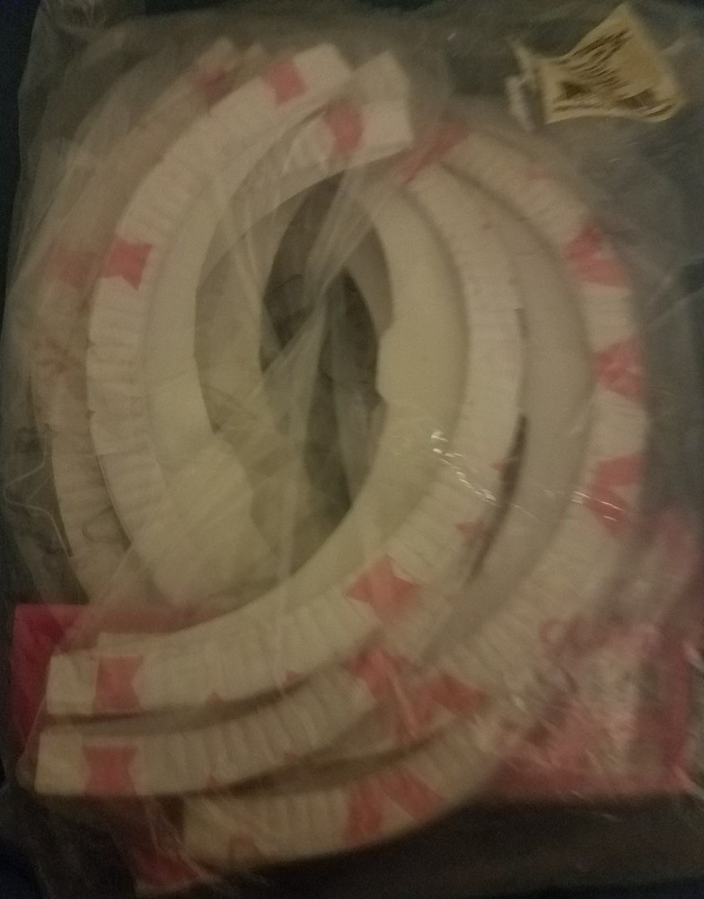 One Dozen Pink Ribbon Party Lanterns – White/Pink – Size: 10″ (New)