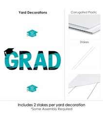 Big Dot of Happiness Teal Graduation Party Yard Signs Outdoor Lawn Decorations