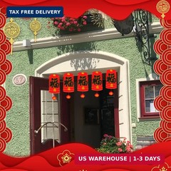 6Pcs Chinese New Year Decorations 2026, 6.3*9.8In Year of The Horse Red Fu Lante