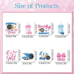 40 PCS Burnouts Or Bows Gender Reveal Cupcake Toppers Picks Party Decoration